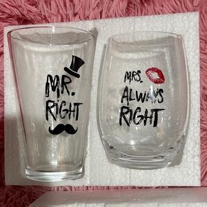 Mr. Right and Mrs. Always Right Glass Set